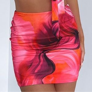 cabana daze mini skirt rose print